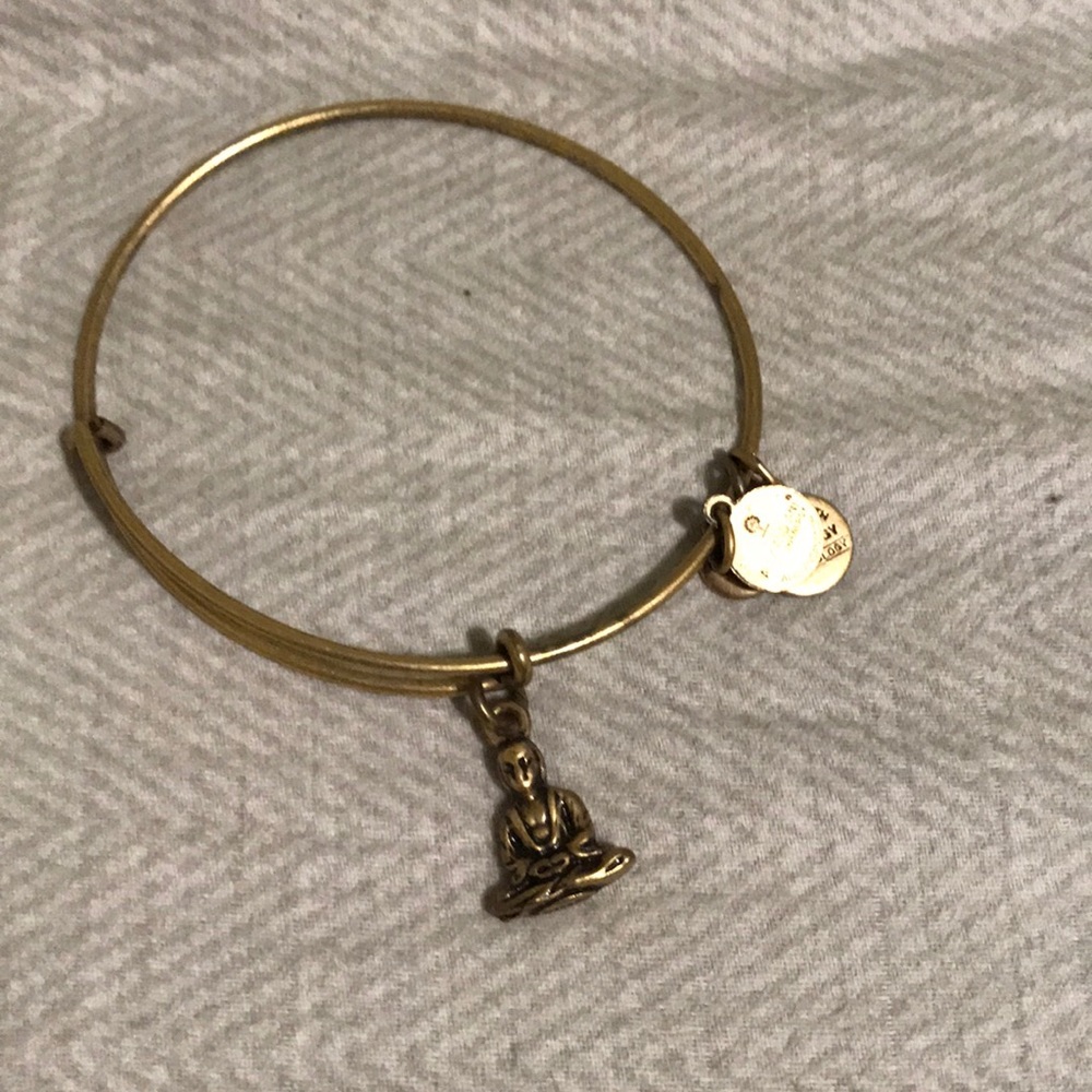 Gold Alex and Ani Buddha bracelet